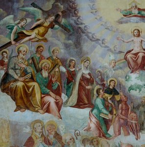 (detalle) El Juicio Final y Santos, en el ábside de Italian School